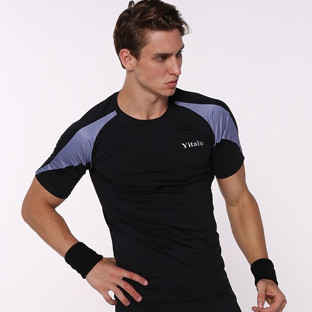 Sports & Outdoors Running, Jogging & Walking | Mens Running Shirt Tee Tshirt Athletic Breathable Moisture Wicking Sweat Out Fitn