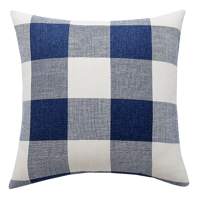 Home & Garden Home Decor | 1 pcs Polyester Pillow Cover Simple Plaid Geometric Modern Square Seamed Traditional Classic - AW3481