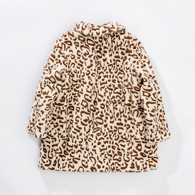 Baby & Kids Girls Clothing | Kids Girls Coat Long Sleeve Khaki Leopard Fall Winter Adorable Daily 3-10 Years - SS01104