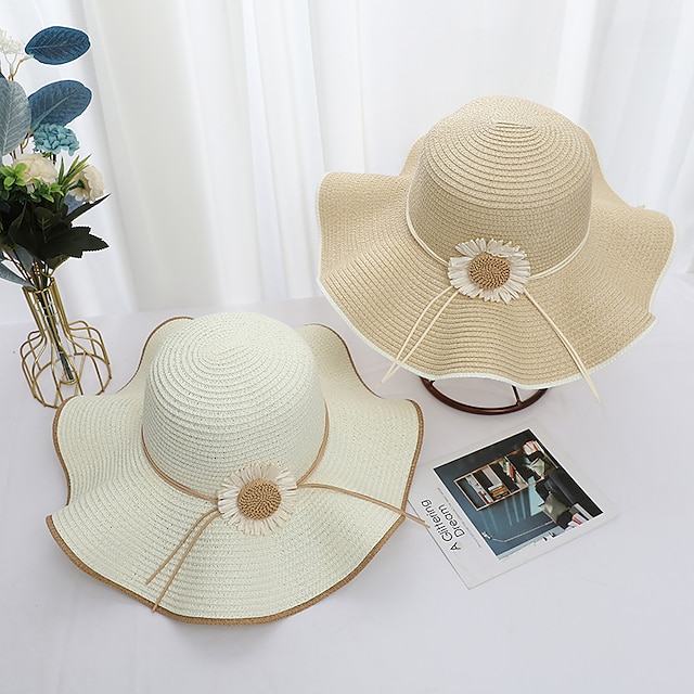 Shoes & Bags Fashion Accessories | 1pcs Sun Hat Ladies Summer Beach Big Brimmed Straw Hat Seaside Vacation Sunshade Sunscreen Fo