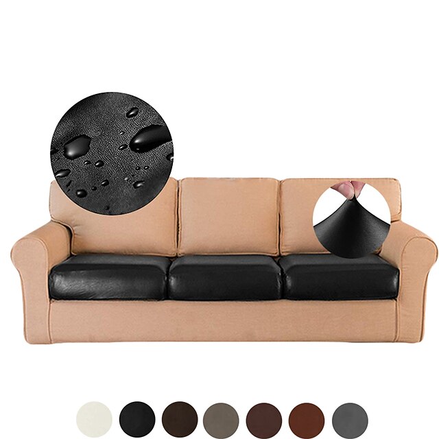 1 Pc Stretch Cushion Covers Leather Couch Cushion Covers Waterproof