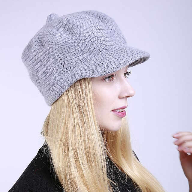 Shoes & Bags Fashion Accessories | 1 pcs Womens Sweet Beanie Hat Daily Formal Knitted Plain Pure Color Warm - KN80796