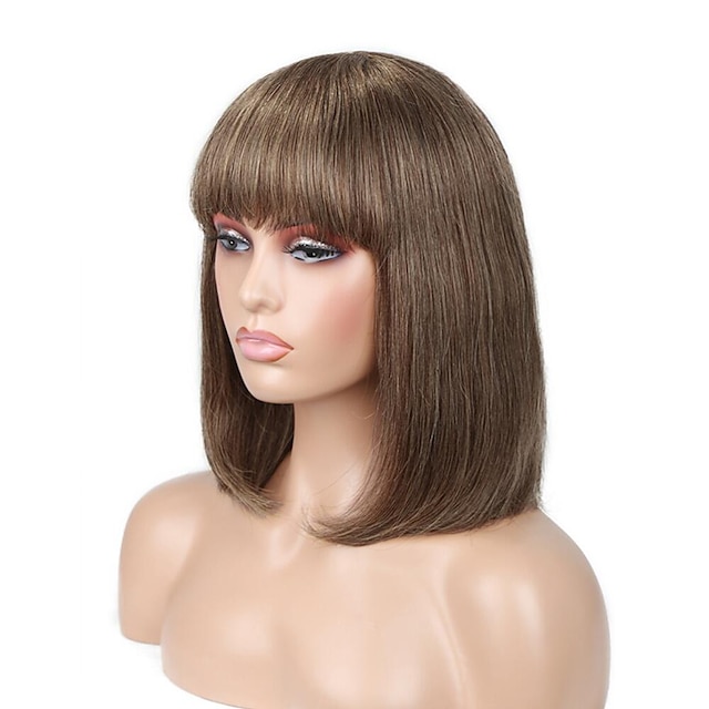  Short Pixie Cut Color Wigs 150% Brazilian Remy Straight Wig Human Hair Bob Wigs Fringe Wigs Human Hair Wigs For Black Women