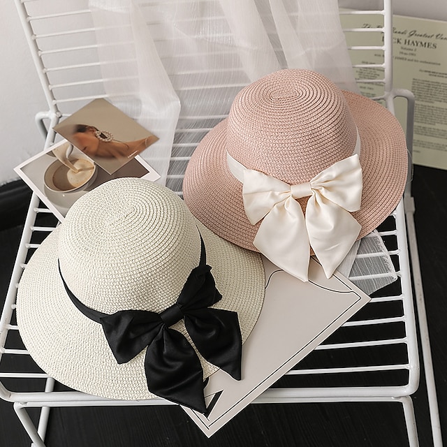 Shoes & Bags Fashion Accessories | 4 Colors High Quality Sun Hats For Women Fashion with Solid Ribbon Straw Hat Female Bucket Ha