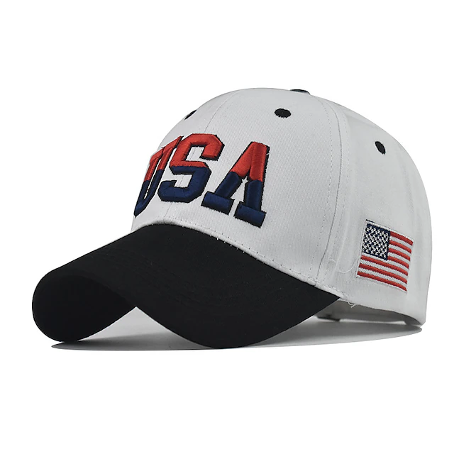 1pcs High Quality American Flag Cotton Baseball Cap For Men Embroidery USA Snapback Hat for Men&Women Fashion Trucker Hat 12