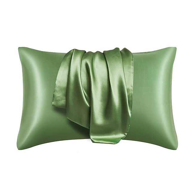  Satin Pillowcases Set of 2 Various Sizes and Colors Super Soft and Cozy, Wrinkle, Fade, Stain Resistant with Envelope Closure Suit