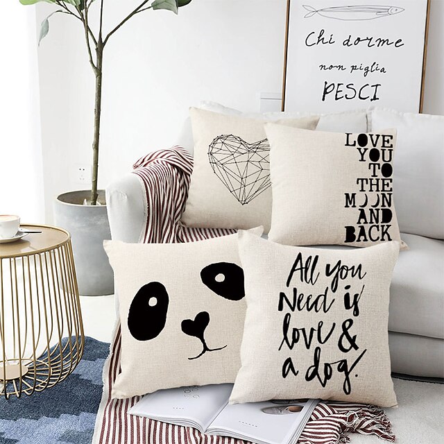 Home & Garden Home Decor | Panda Double Side Cushion Cover 4PC Soft Decorative Square Throw Pillow Cover Cushion Case Pillowcase