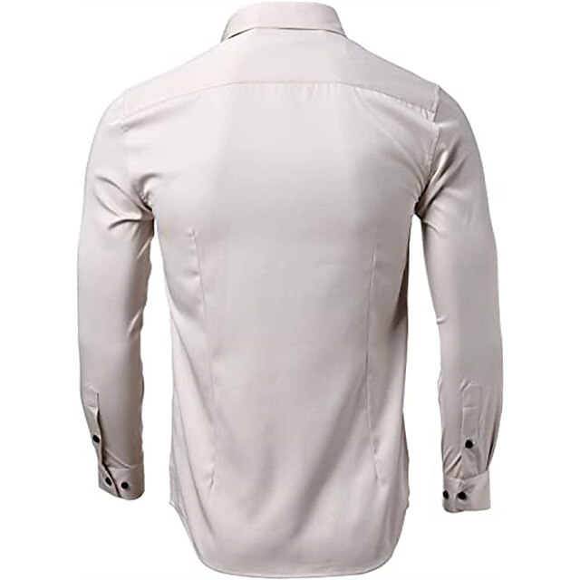 Mens Clothing Mens Shirts | Mens Shirt Solid Color Turndown Party Daily Button-Down Long Sleeve Tops Casual Fashion Comfortable 