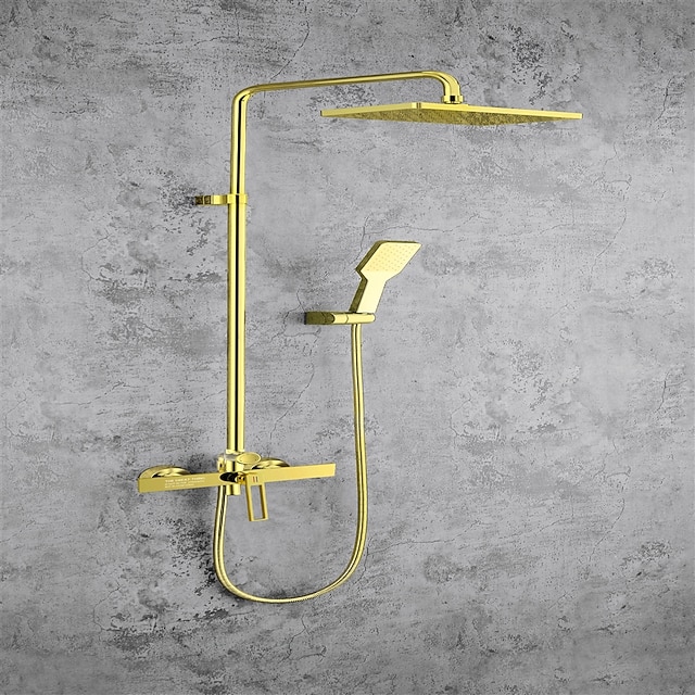  robinet de douche, ensemble de système de douche - douchette incluse finitions contemporaines chromées / galvanisées / peintes monter à l'extérieur robinets mitigeurs de bain douche en céramique