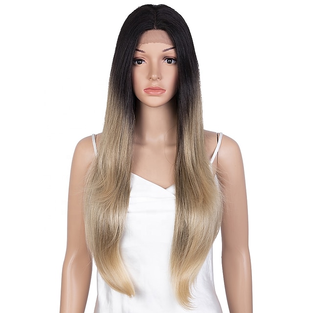 Beauty & Hair Wigs & Hair Pieces | Middle Part Natural High Temperature Fiber Ombre Blond 31 Long Natural Hairline Body Wave For