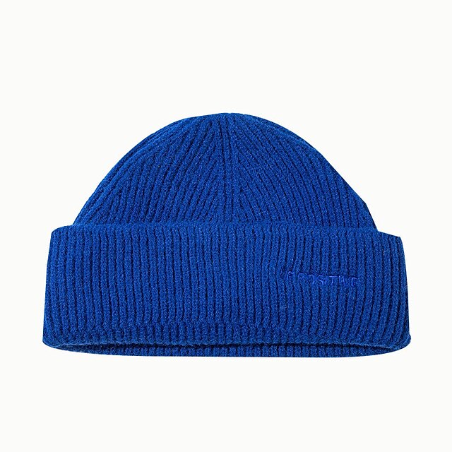 Shoes & Bags Fashion Accessories | Women Winter Knitted Hats Cuffed Dome Cap For Female Fashion Stretch Casual Solid Beanies Cap