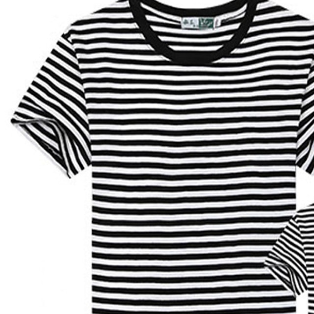 Baby & Kids Matching Outfits | Family Look T shirt Family Sets Striped Street Black Short Sleeve Active Matching Outfits - JM312