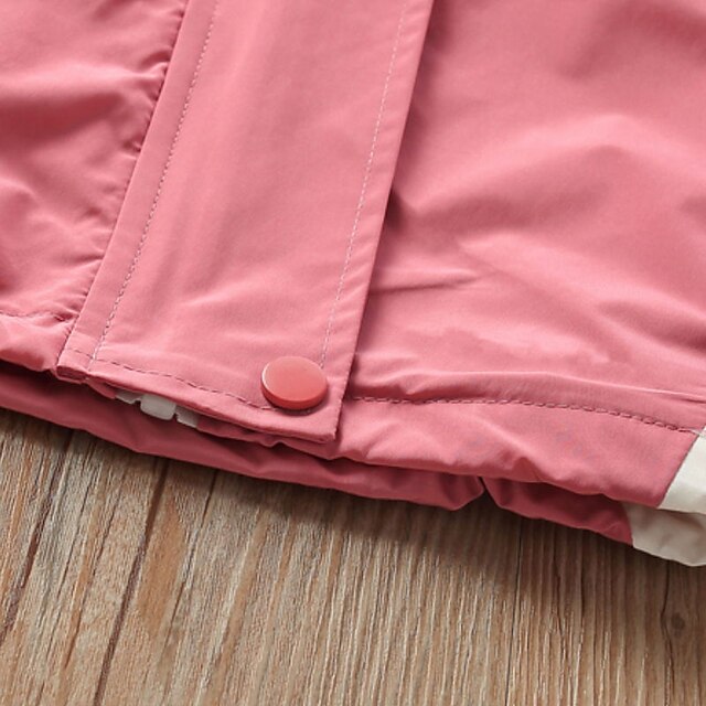 Baby & Kids Girls Clothing | Kids Girls Coat Long Sleeve Pink Plain Zipper Fall Spring Active Daily 2-8 Years - NM91783