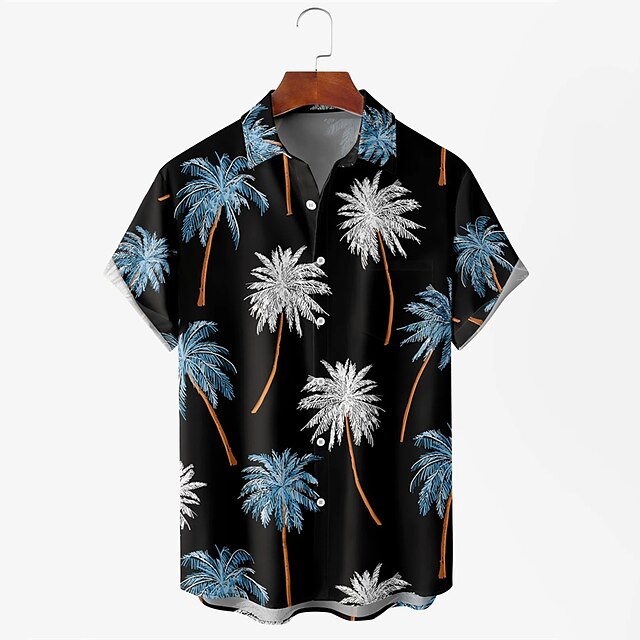 Mens Clothing Mens Shirts | Mens Shirt Print Floral Turndown Street Daily Button-Down Print Short Sleeve Tops Casual Fashion Bre