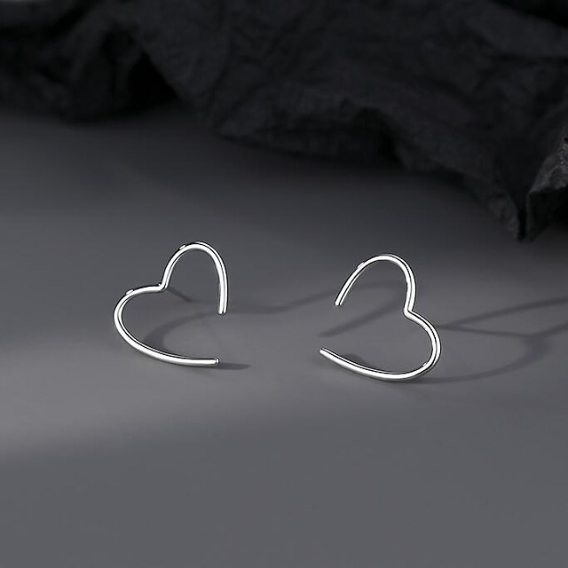 Shoes & Bags Fashion Accessories | 1 Pair of Fashionable and Simple Heart-shaped Earrings - HJ68804