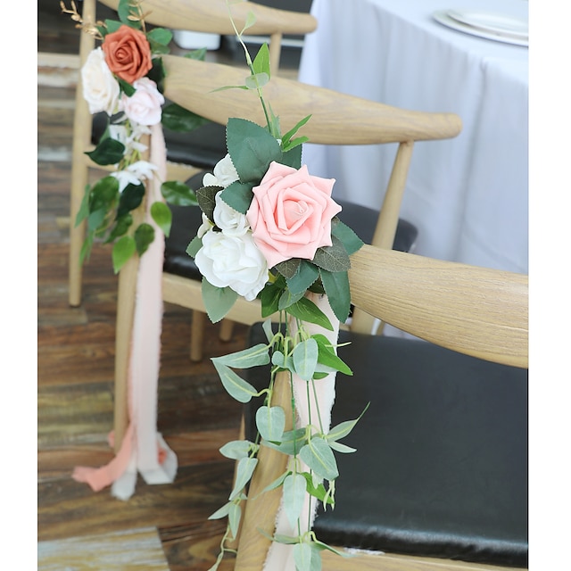 Home & Garden Home Decor | Nordic Indoor Outdoor Wedding Chair Back Flower Decoration Bouquet Party Banquet Decoration Flower We