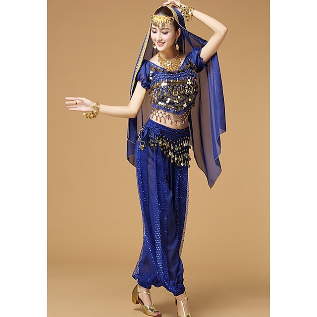  Dámské Břišní taneční kostým Indián Indická dívka Plesová maškaráda Dospělí Vrchní deska Sukně Vlasové ozdoby Párty