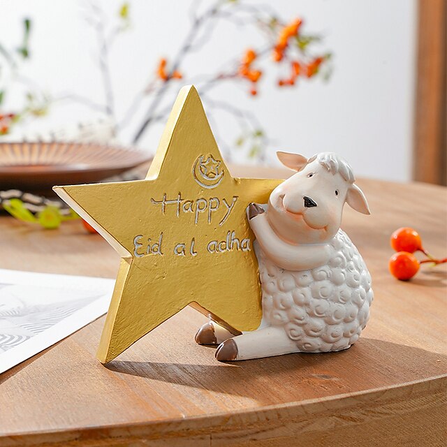 Home & Garden Home Decor | White Eid Lamb Collection Ornament Decorative Objects Resin Modern Contemporary for Home Decoration G