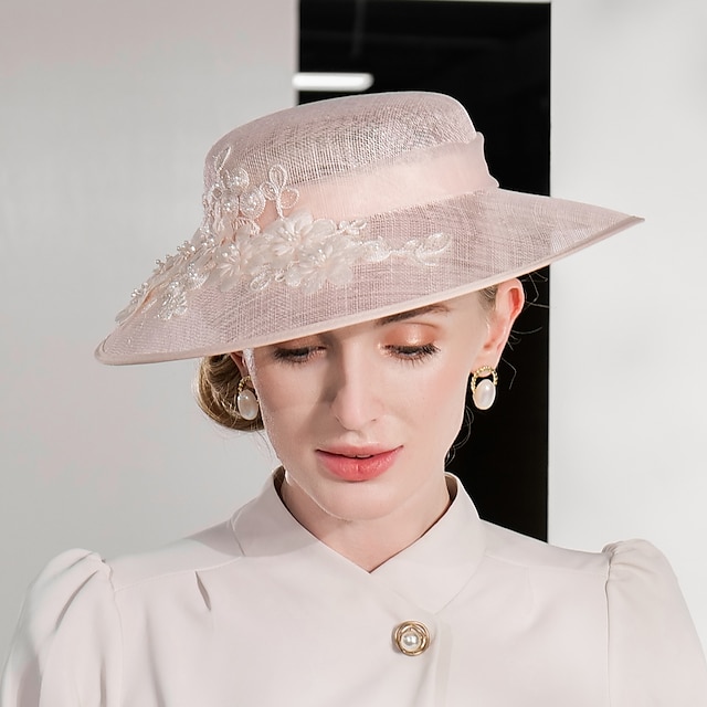  Elegant Zoet hoed met Appliqués / Bloem / Pure Kleur 1 stuk Feest / Uitgaan / Teaparty / Melbourne Cup Helm