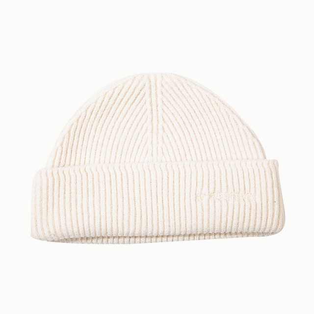 Shoes & Bags Fashion Accessories | Women Winter Knitted Hats Cuffed Dome Cap For Female Fashion Stretch Casual Solid Beanies Cap