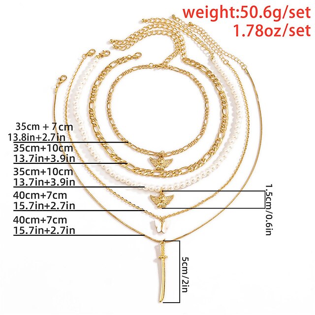 Shoes & Bags Fashion Accessories | 1pc Chain Necklace For Womens Street Gift Daily Alloy Retro - GP85642