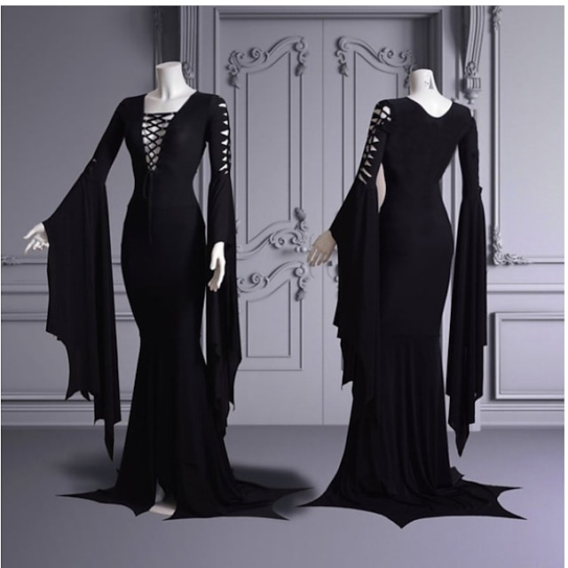 Wednesday Addams Morticia Addams Black Dress Punk & Gothic Medieval ...