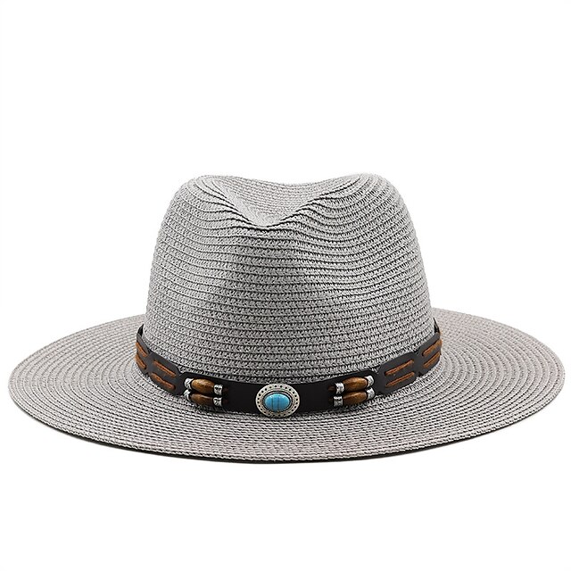 Shoes & Bags Fashion Accessories | Panama Hats Lady Outdoor Beach Wide Brim Straw Hat Man Summer Sun Cap Head Circumference 56-5