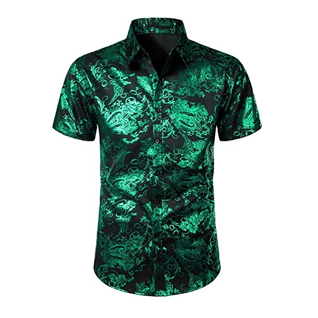 Mens Clothing Mens Shirts | Mens Shirt Floral Graphic Patterned Turndown Street Casual Button-Down Print Short Sleeve Tops Casua