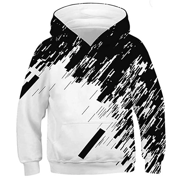 Boys 3D Graphic Geometric Hoodie Long Sleeve 3D Print Spring Fall Active Sports Fashion Kids 3-12 Years Outdoor Daily Indoor Regular Fit 10