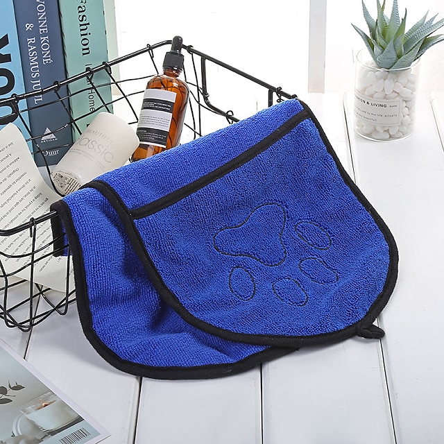  Chien Chat Serviette de bain Peignoir sec pour chien Mode Le style mignon Respirable Doux Lavable Confortable Extérieur Intérieur Casual Quotidien Bleu Vêtements pour chiens for Bichon Frisé Caniche