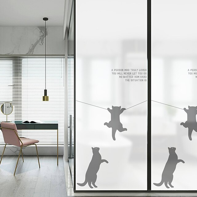 Home & Garden Home Decor | Window Covering Film Static Privacy Window-climbing Kitten Decoration Self Adhesive for UV Blocking H