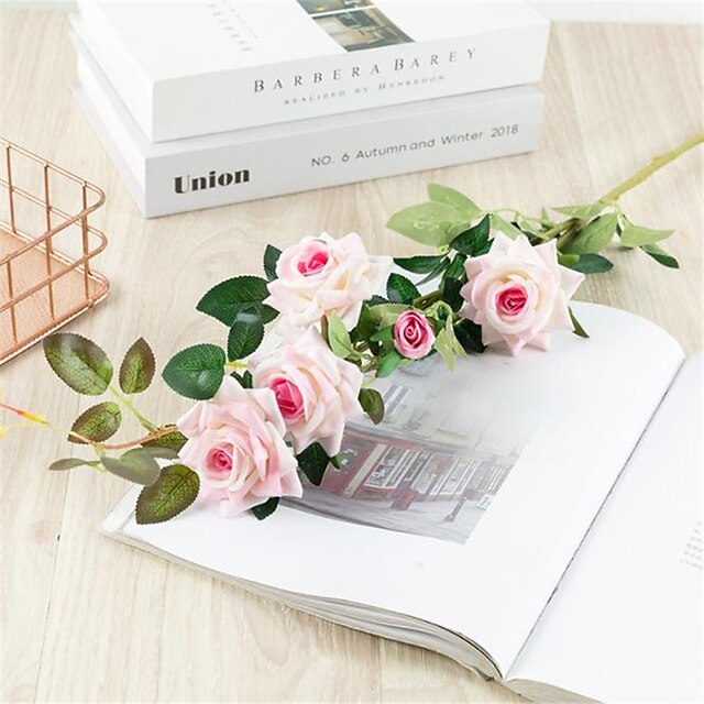 Home & Garden Home Decor | 1pc Artificial Flower Plastic 5 Head Roses - YH80184