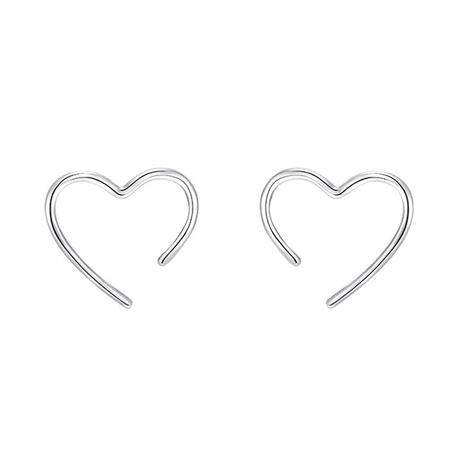 Shoes & Bags Fashion Accessories | 1 Pair of Fashionable and Simple Heart-shaped Earrings - HJ68804