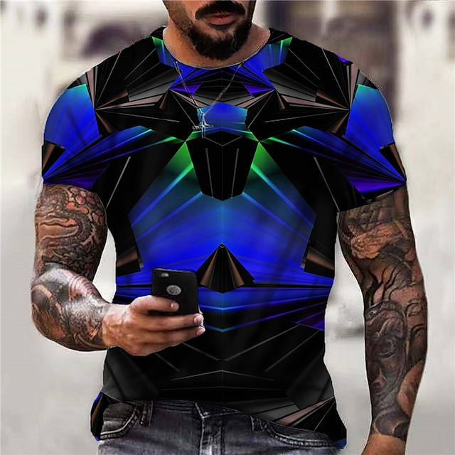 Mens Clothing Mens Tees & Tank Tops | Mens Unisex T shirt Tee 3D Print Graphic Prints Technology Crew Neck Street Daily Print Sh