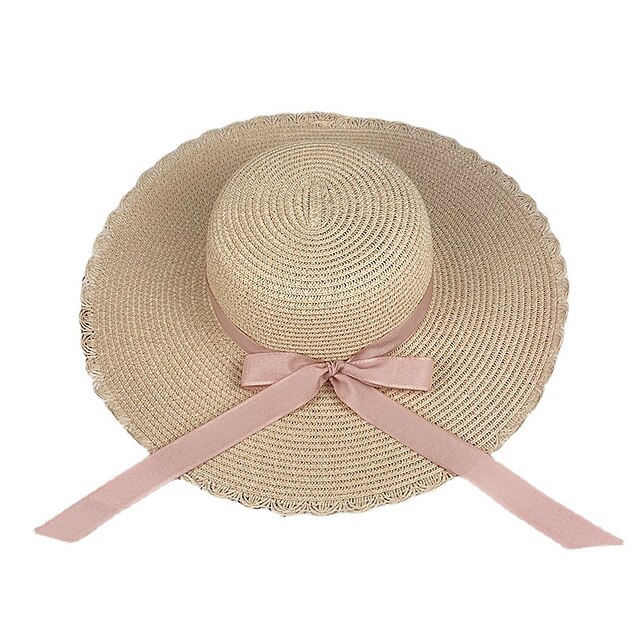 Shoes & Bags Fashion Accessories | Holiday Beach Big Brim Straw Hats for Women Girls with Ribbon Decorate Elegant Solid Straw Su