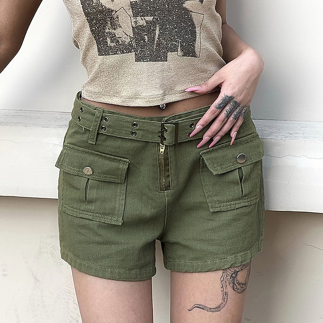 Womens Clothing Womens Bottoms | Womens Cargo Casual / Sporty Shorts Multiple Pockets Short Pants Casual Weekend Micro-elastic P