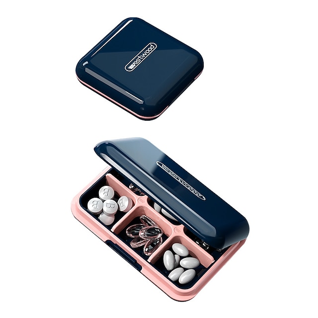  Pill Case Portable Small Weekly Travel Pill Organizer Portable Pocket Pill Box Dispenser for Purse Vitamin Compartments Container Medicine Box