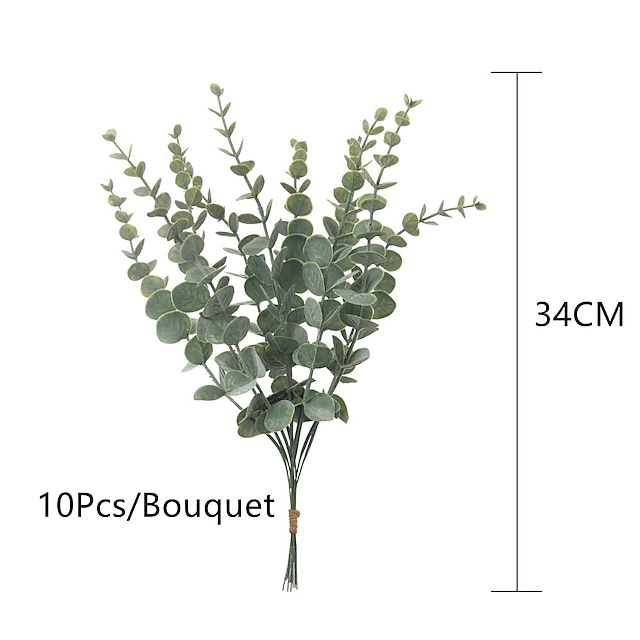 Home & Garden Home Decor | Artificial Leaves Home Decorations 10Pcs Artificial Plants Display Wedding Party Artificial Eucalyptu