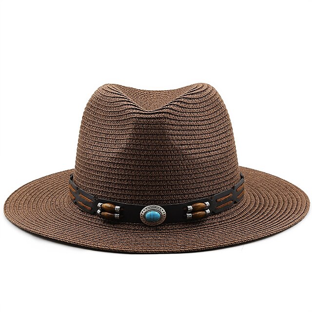 Shoes & Bags Fashion Accessories | Panama Hats Lady Outdoor Beach Wide Brim Straw Hat Man Summer Sun Cap Head Circumference 56-5