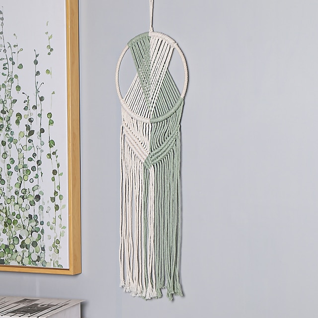 Home & Garden Home Decor | Tapestry Dream Catchers with Long Tassel Cotton Cord Design Handmade Woven Wall Hanging Bohemian Home