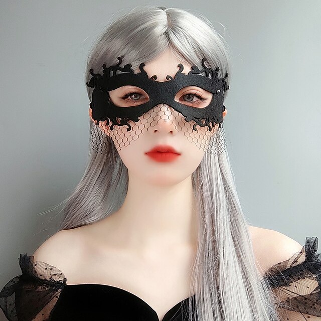 Beauty & Hair Health & Personal Care | Sexy Girl Half Face Black Mask Photo Concave Shape Veil Halloween Adult Erotic Mask Femal