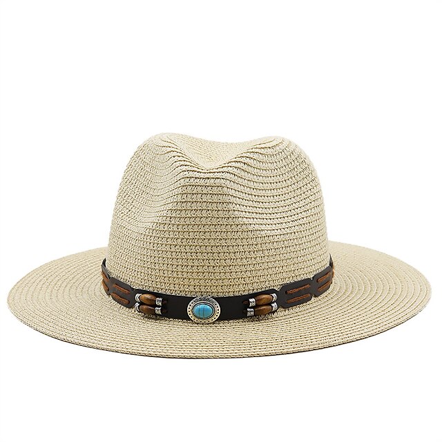 Shoes & Bags Fashion Accessories | Panama Hats Lady Outdoor Beach Wide Brim Straw Hat Man Summer Sun Cap Head Circumference 56-5