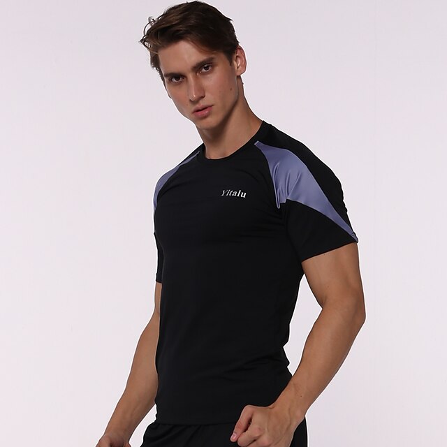 Sports & Outdoors Running, Jogging & Walking | Mens Running Shirt Tee Tshirt Athletic Breathable Moisture Wicking Sweat Out Fitn