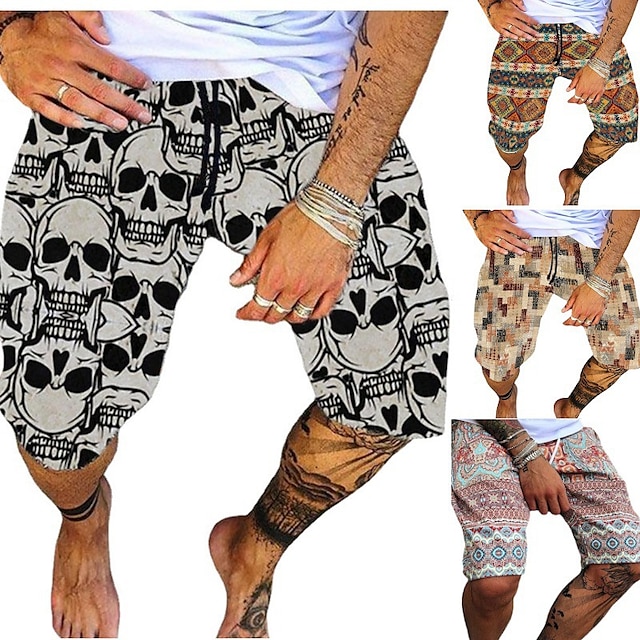  Men's Swim Trunks Swim Shorts Quick Dry Board Shorts Bathing Suit with Pockets Drawstring Swimming Surfing Beach Water Sports Printed Summer