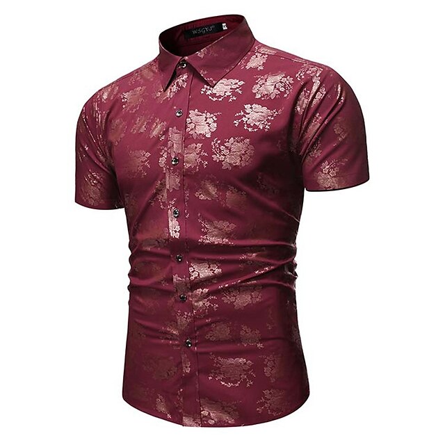 Mens Clothing Mens Shirts | Mens Shirt Graphic Patterned Turndown Street Casual Button-Down Bronzing Short Sleeve Tops Business 