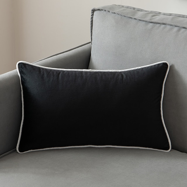 Home & Garden Home Decor | Roll Cord Velvet Pillowcase Cover Color Block Simple Square Seamed Traditional Classic - YI92086