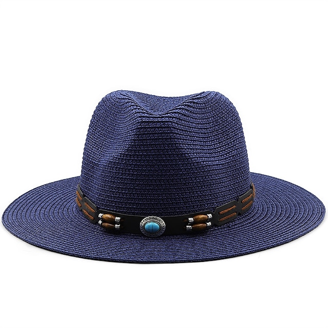 Shoes & Bags Fashion Accessories | Panama Hats Lady Outdoor Beach Wide Brim Straw Hat Man Summer Sun Cap Head Circumference 56-5