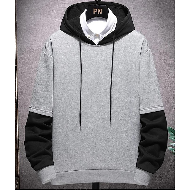 Mens Clothing Mens Hoodies & Sweatshirts | Mens Pullover Hoodie Sweatshirt Text Patchwork Sports & Outdoor Casual Holiday non-pr