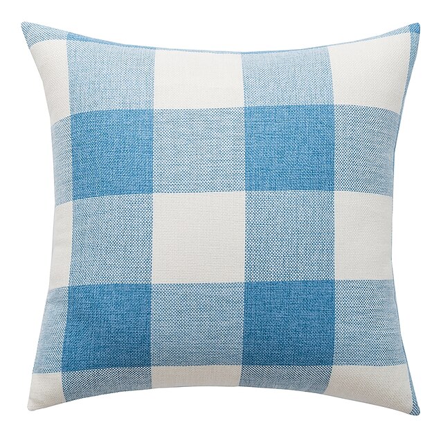 Home & Garden Home Decor | 1 pcs Polyester Pillow Cover Simple Plaid Geometric Modern Square Seamed Traditional Classic - AW3481