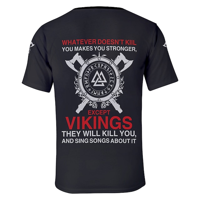 Toys & Hobbies Cosplay & Costumes | Inspired by Vikings Warriors T-shirt Anime 100% Polyester Anime Harajuku Graphic Kawaii T-sh